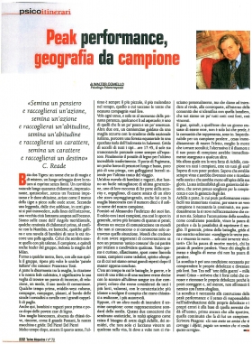 Peak performance, geografia da campione - walter comello