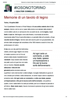 memorie di un tavolo di legno - walter comello