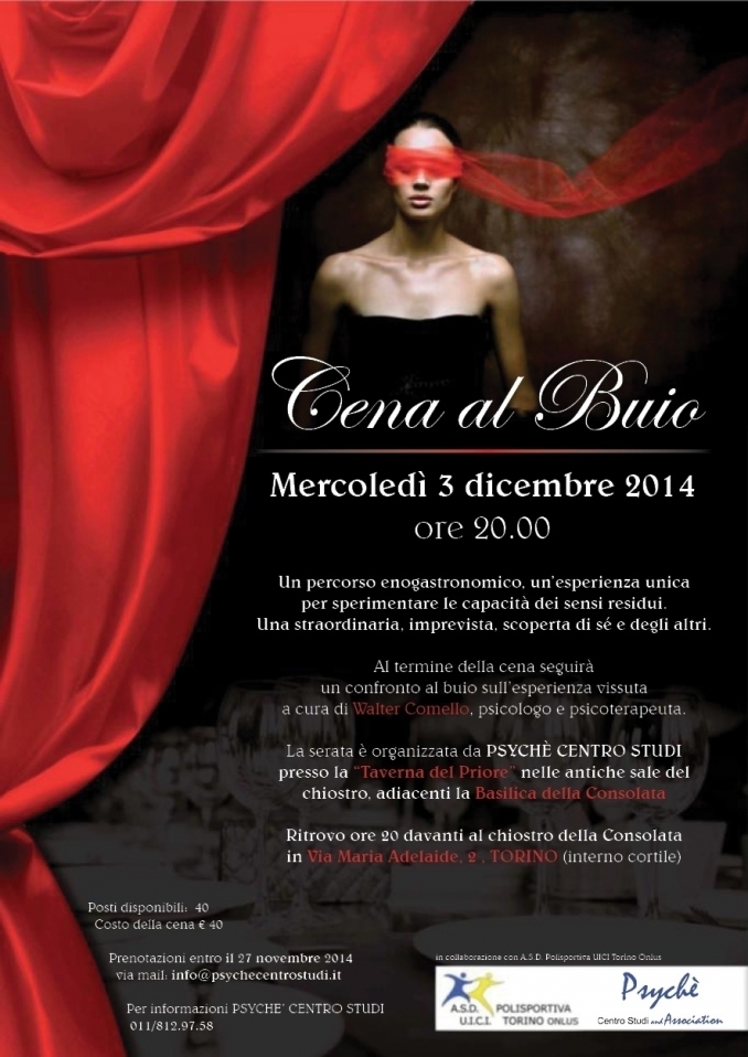 Cena al buio - Torino  3 dicembre 2014 - walter comello