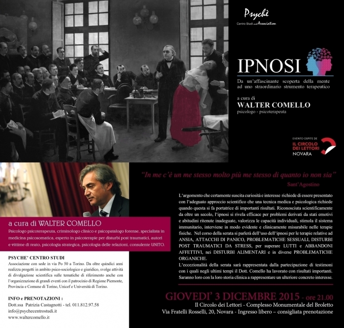 Ipnosi - Circolo dei Lettori - Novara 3 dicembre 2015 - walter comello