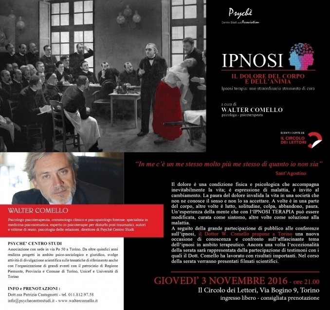 Ipnosi - Circolo dei Lettori - Torino 3 novembre 2016 - walter comello