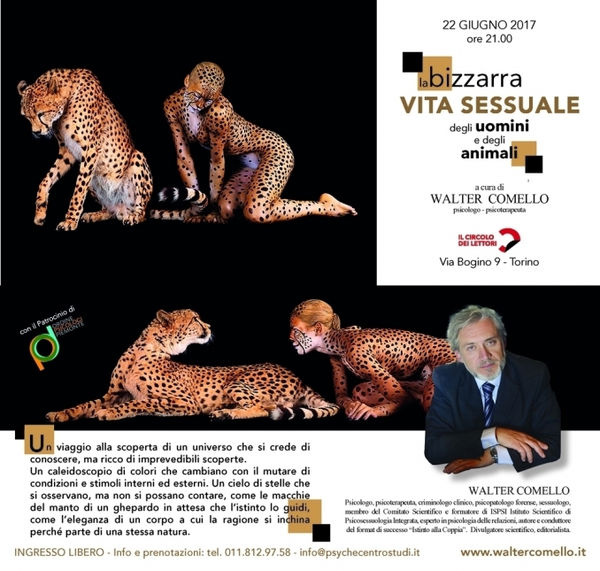 La bizzarra vita sessuale degli uomini e degli animali torino 22 giugno - walter comello