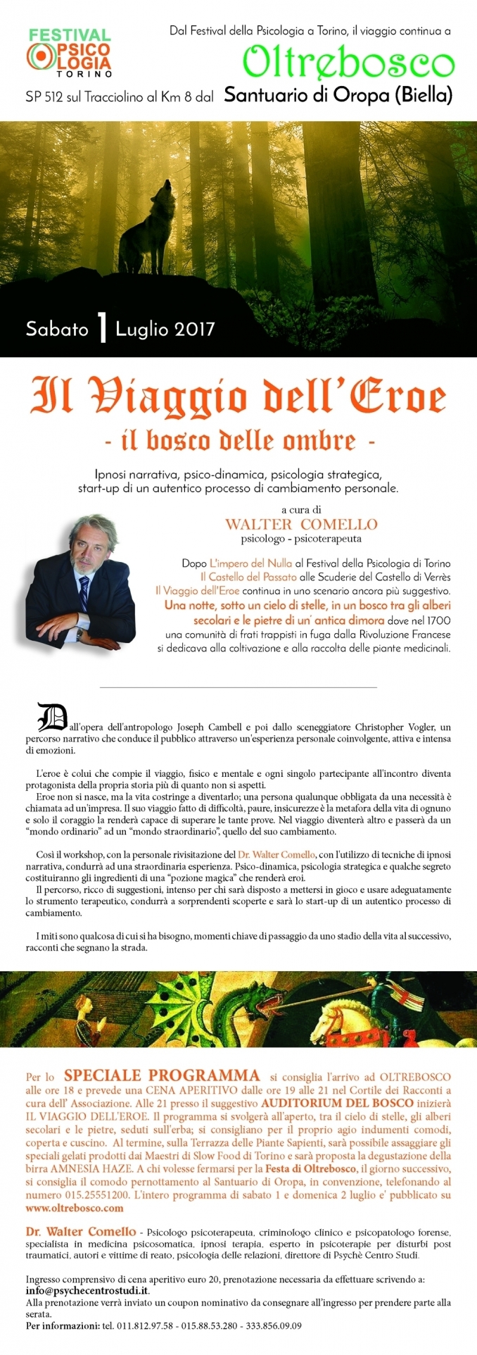 il viaggio dell'eroe - Il bosco delle ombre - Oltrebosco - 1 luglio - walter comello