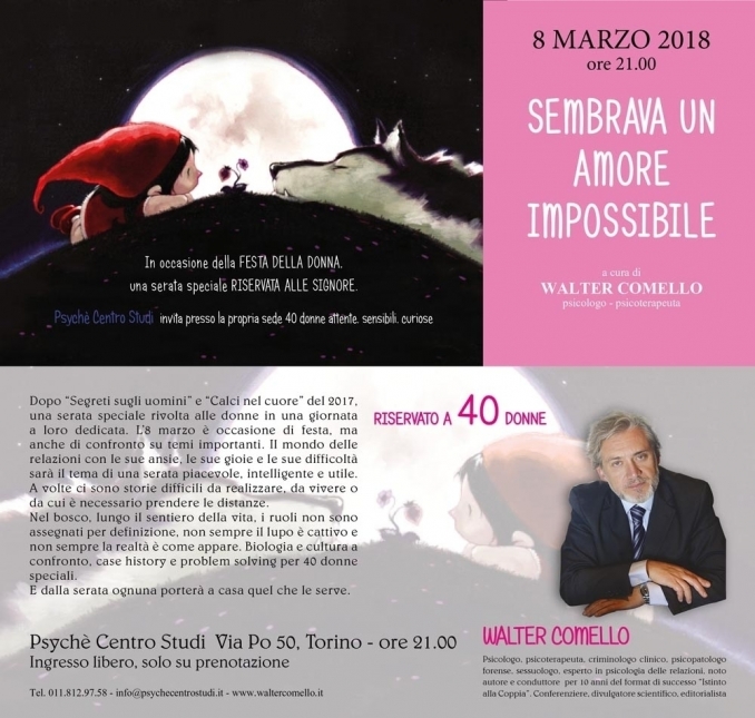 sembrava un'amore impossibile - torino - 8 marzo - walter comello