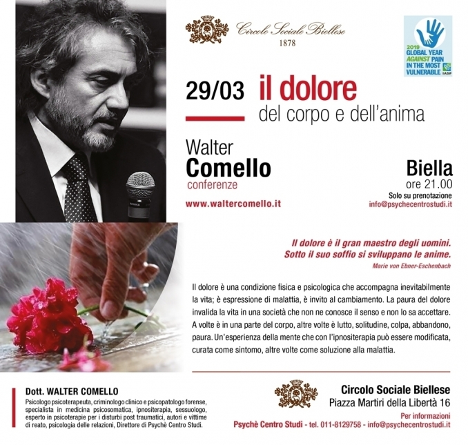 IL DOLORE DEL CORPO E DELL'ANIMA - BIELLA 29 MARZO - walter comello