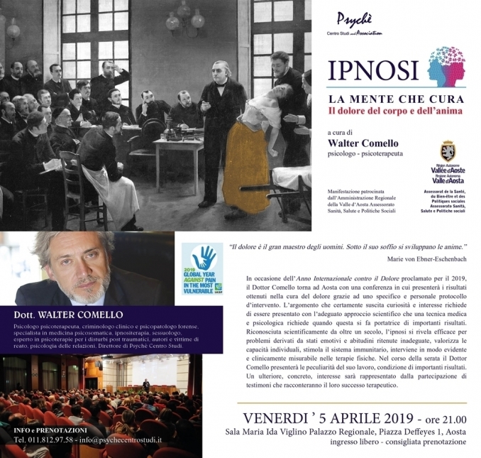 ipnosi LA MENTE CHE CURA - AOSTA 5 APRILE - walter comello