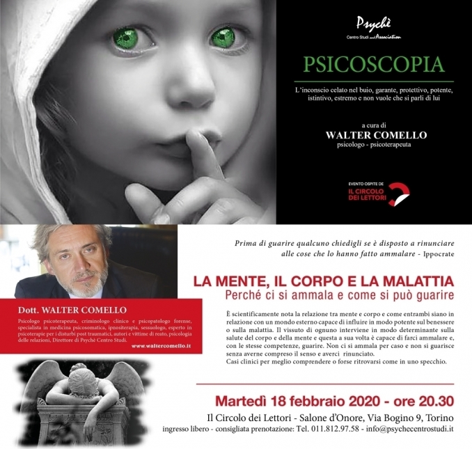 la mente, il corpo e la malattia - Torino 18 febbraio - walter comello