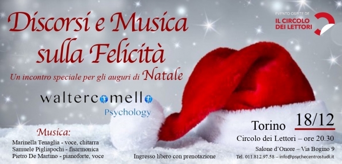 Discorsi e musica sulla felicità - 18 dicembre - walter comello