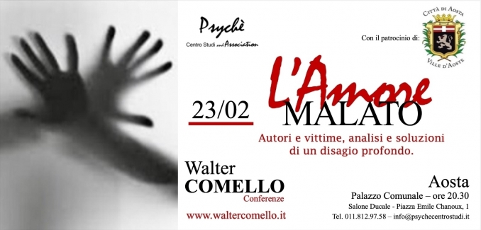 l'amore malato - aosta 23 febbraio - walter comello